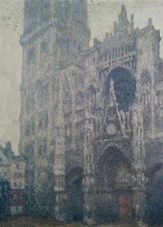 Kathedrale von Rouen, Westportal, graues Wetter, 1894